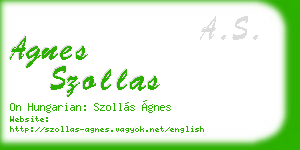 agnes szollas business card